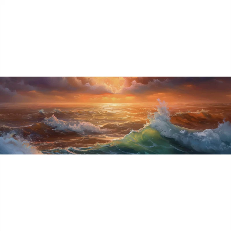 Poster Stimmungsvolle Meerlandschaft bei Sturm Panorama