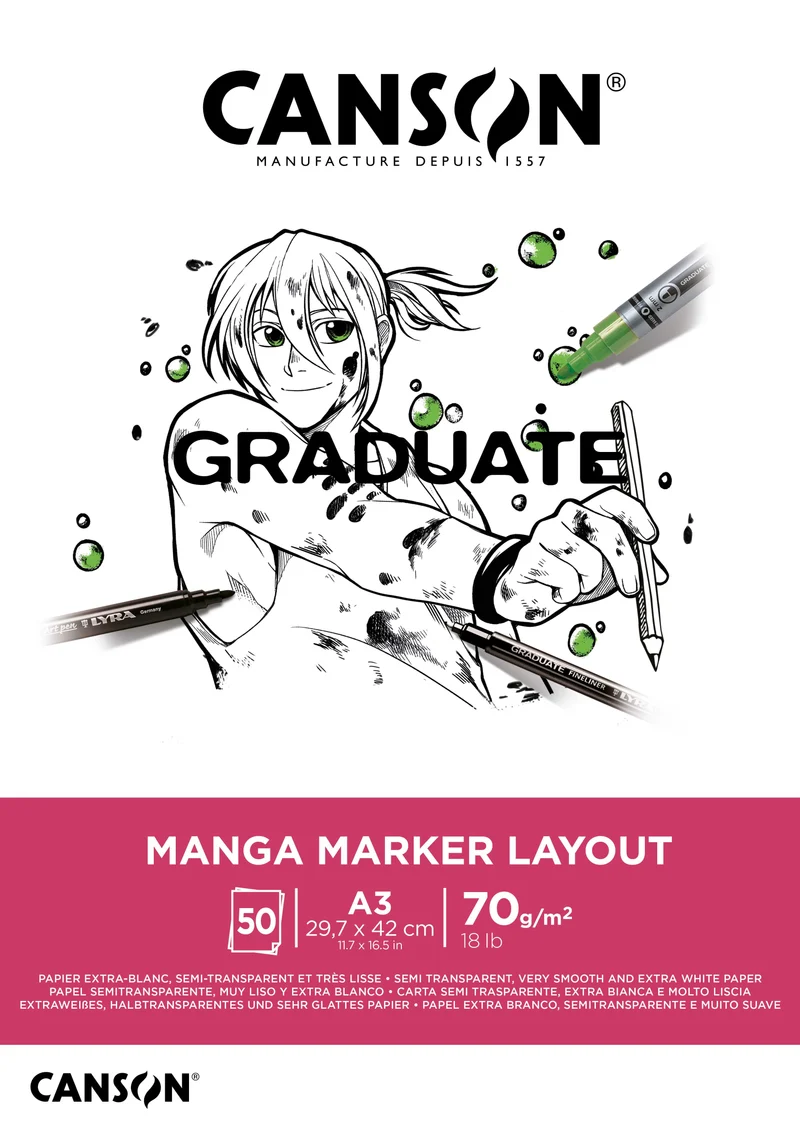 Canson Graduate Marker блок за маркери 70 g/m² A3 лепен - 50 листа