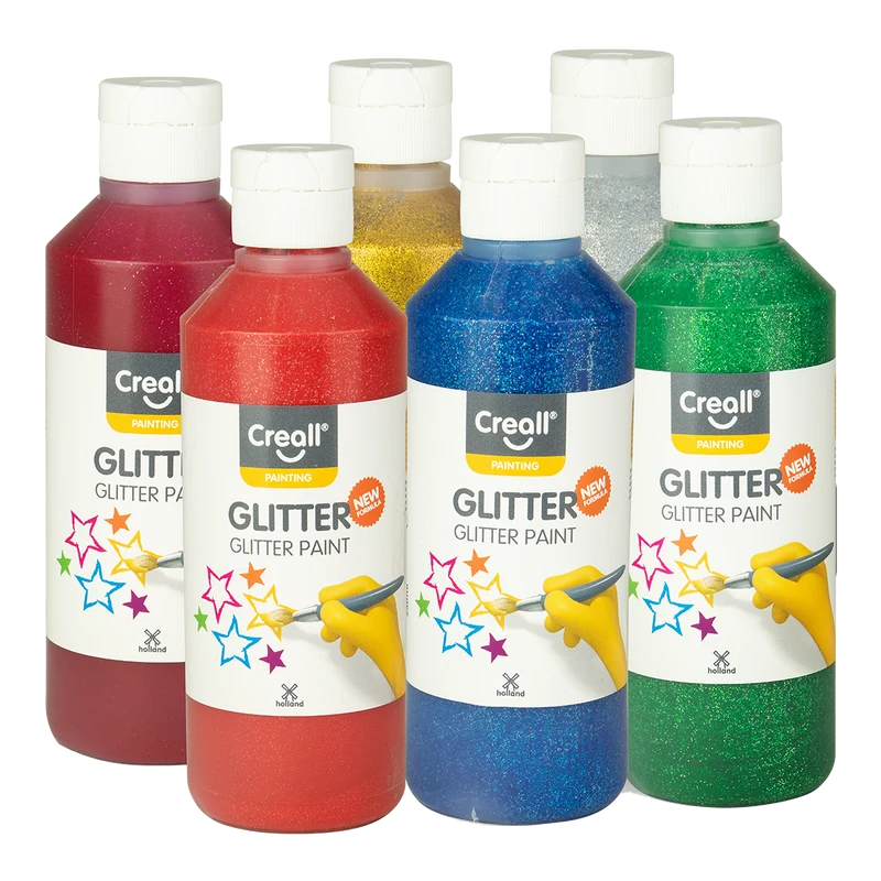 Creall súprava farieb Glitter – 6 × 250 ml, mix farieb
