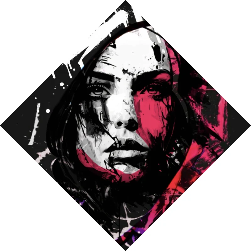 Poster Street Queen Abstract Art Raute