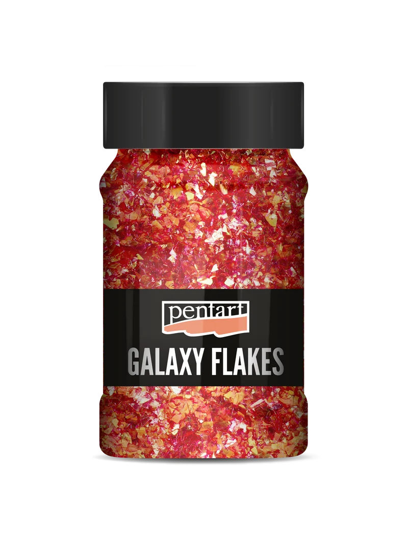 Fiocchi decorativi Pentart Galaxy Flakes Ida red-gold min. 15 g