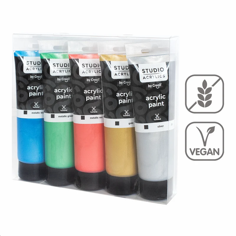 Σετ ακρυλικά χρώματα Creall Studio acrylics 5 x 120 ml - διάφορα χρώματα