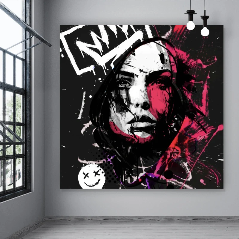 Leinwandbild Street Queen Abstract Art Quadrat