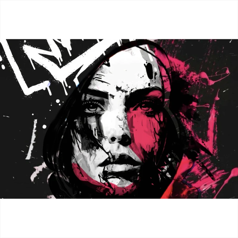 Acrylglasbild Street Queen Abstract Art Querformat