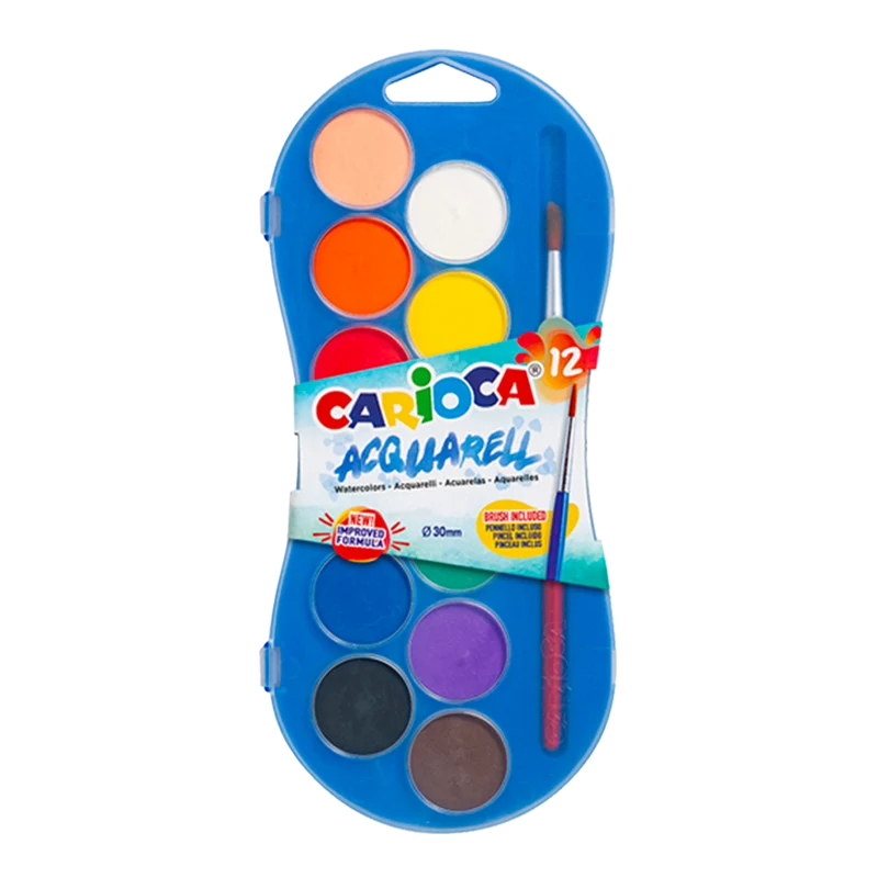 Carioca Wasserfarben – 12er-Set mit Pinsel