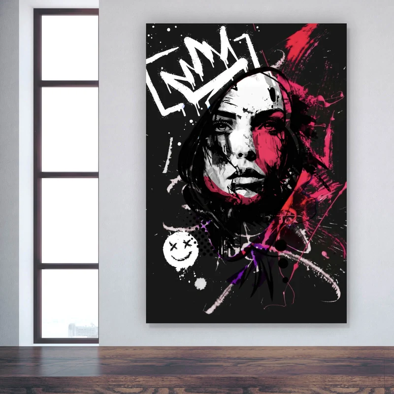 Acrylglasbild Street Queen Abstract Art Hochformat