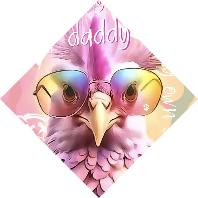 Poster Huhn mit Sonnenbrille Modern Art Raute