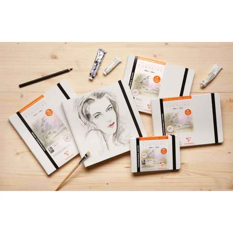 Akvarelna knjiga CLAIREFONTAINE Fontaine HP 300 g/m² – trda vezava