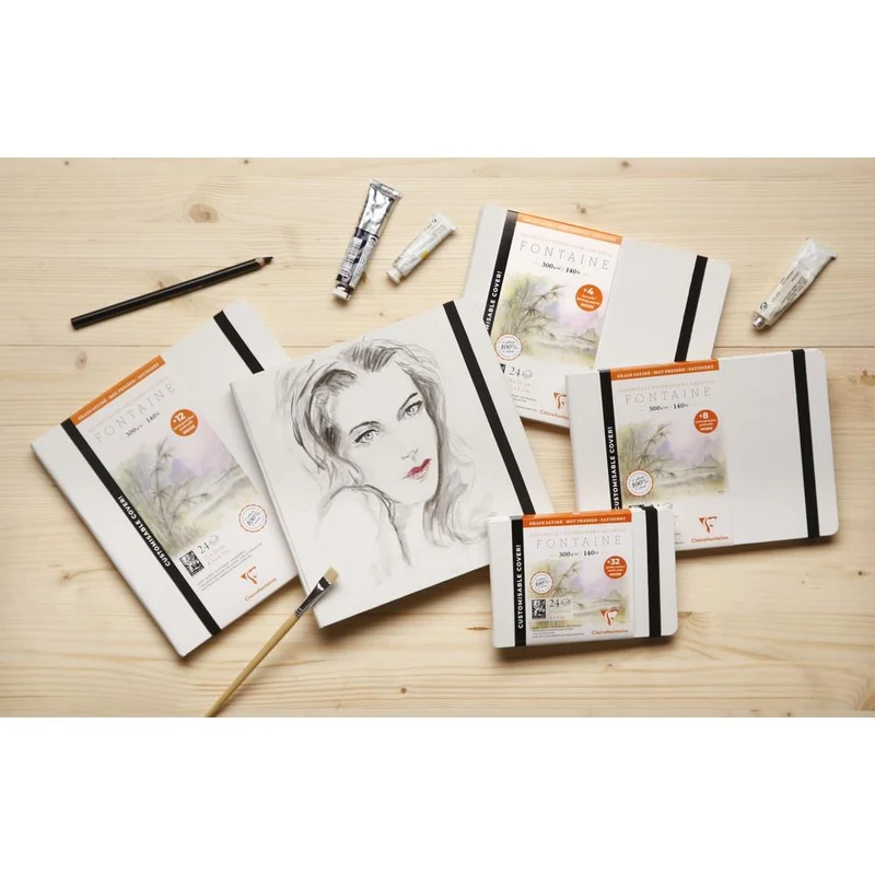 Akvarelna knjiga CLAIREFONTAINE Fontaine HP 300 g/m² – trda vezava