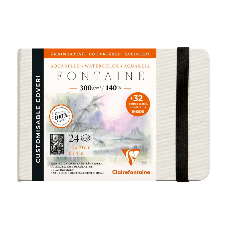 Akvarelová kniha Clairefontaine Fontaine HP 300 g/m² – pevná väzba