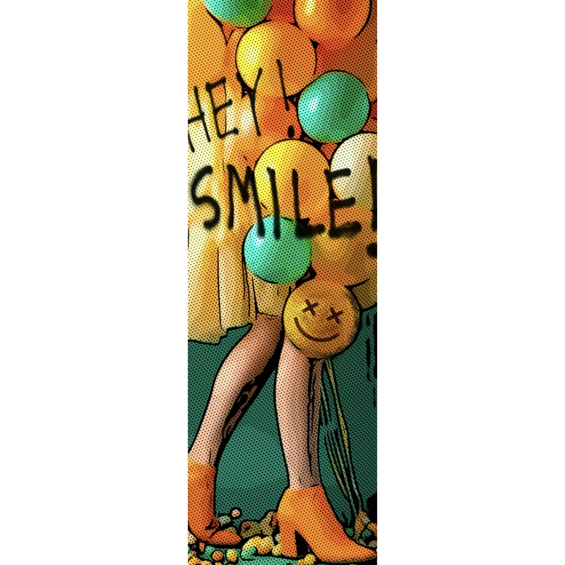 Aluminiumbild Smile bunte Ballons im Pop Art Stil Panorama Hoch