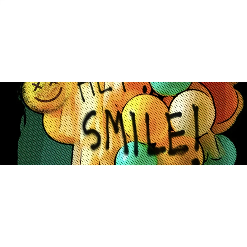 Acrylglasbild Smile bunte Ballons im Pop Art Stil Panorama