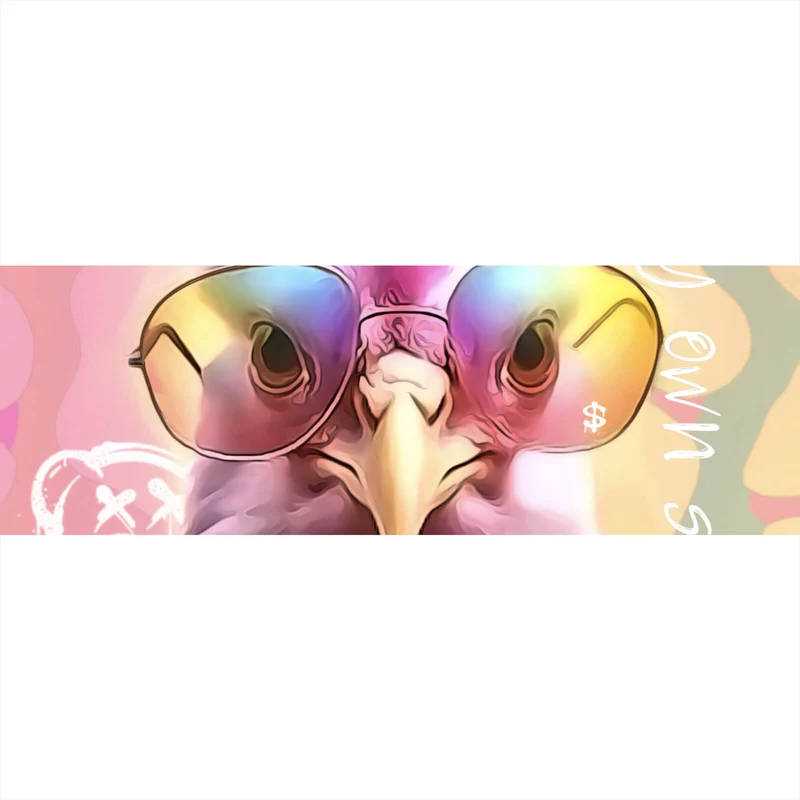 Poster Huhn mit Sonnenbrille Modern Art Panorama