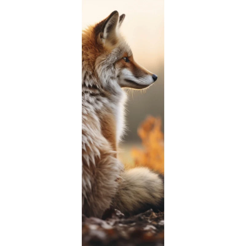 Aluminiumbild Fuchs im Sonnenuntergang Panorama Hoch