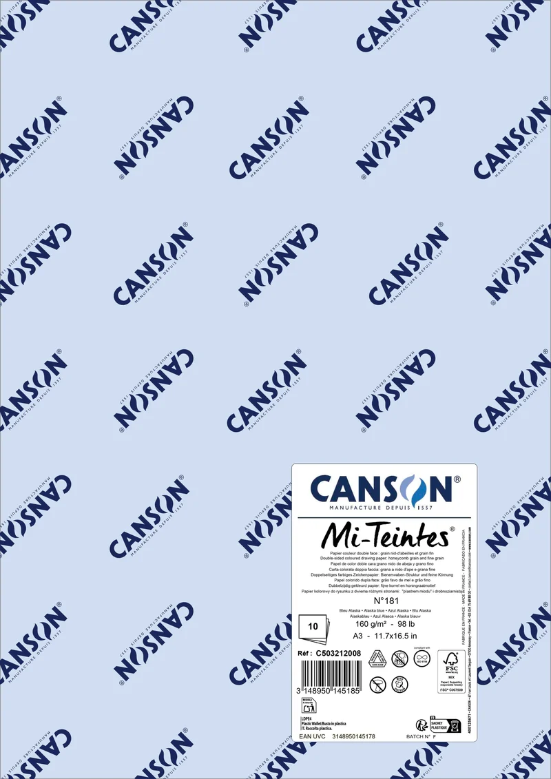 Papir za pastel Canson Mi-Teintes A3 160 g - 10 listov