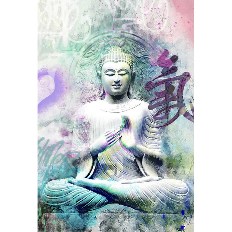 Poster Buddhafigur im Pop Art Stil Hochformat