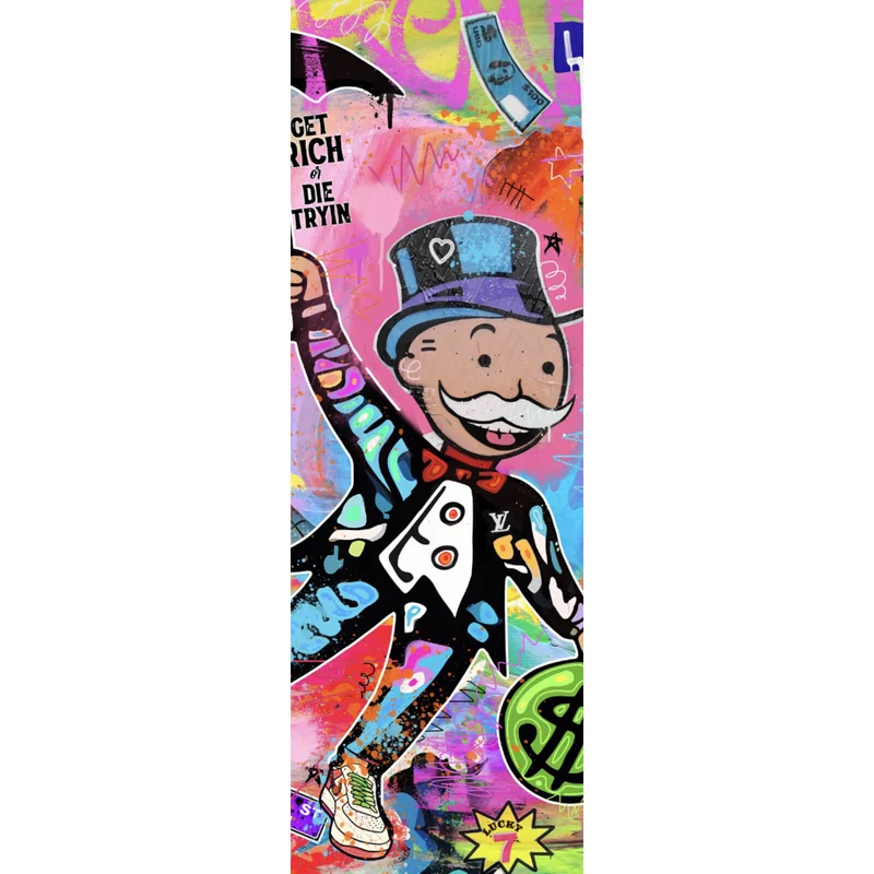 Acrylglasbild Bunte Monopoly Collage Pop Art Panorama Hoch