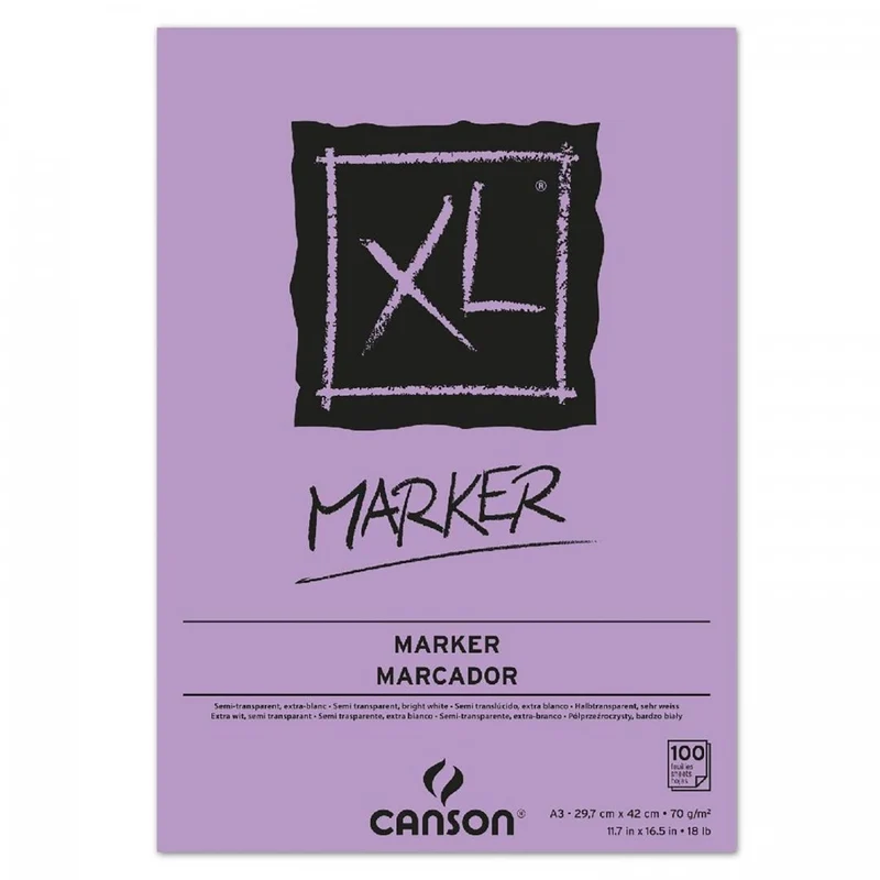 Canson XL Marker blok na fixky 70 g/m² A3 – 100 listov lepený