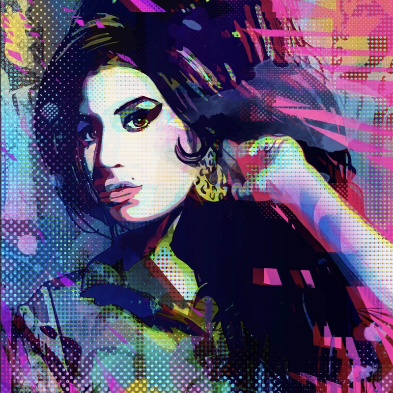 Leinwandbild Amy im Raster Pop Art Stil Quadrat
