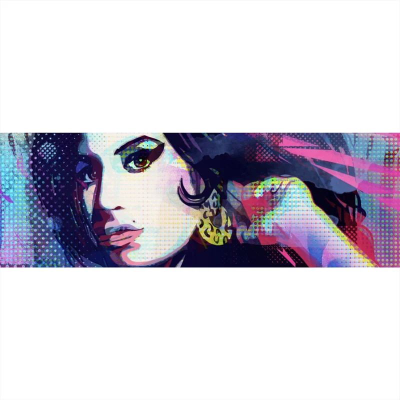 Spannrahmenbild Amy im Raster Pop Art Stil Panorama