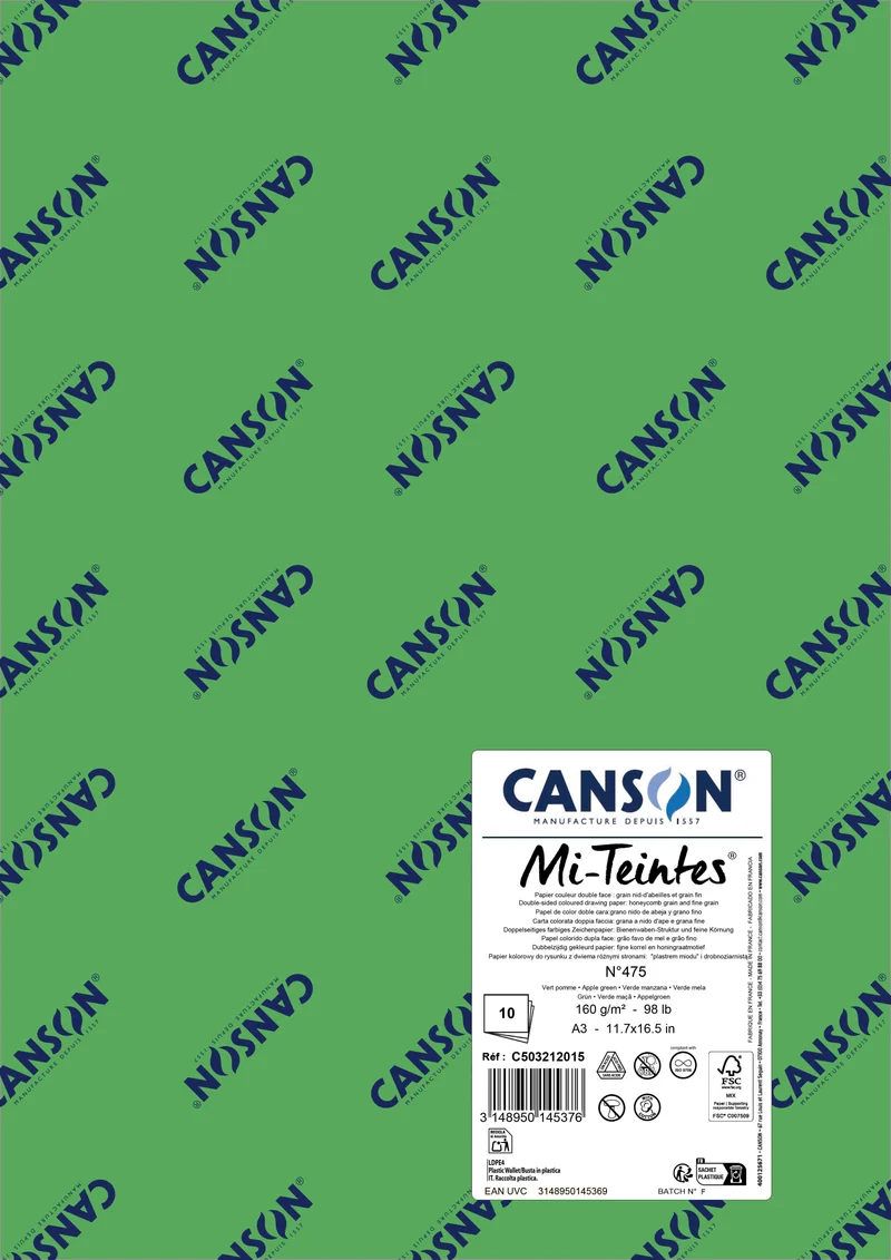Хартия за пастел Canson Mi-Teintes A3 160 g - 10 листа