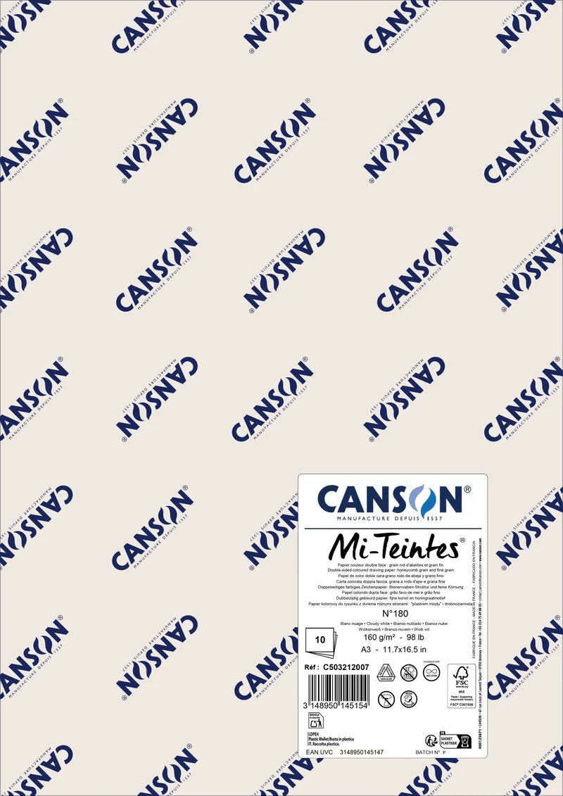 Хартия за пастел Canson Mi-Teintes A3 160 g - 10 листа