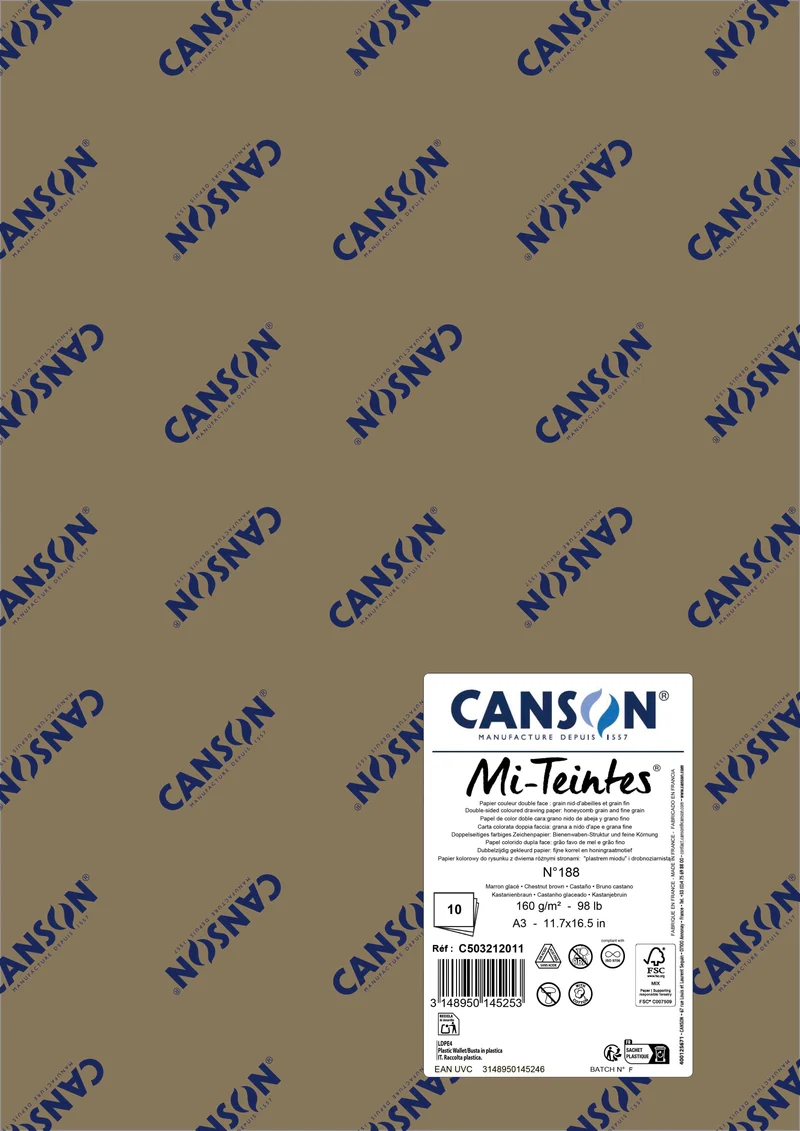 Хартия за пастел Canson Mi-Teintes A3 160 g - 10 листа