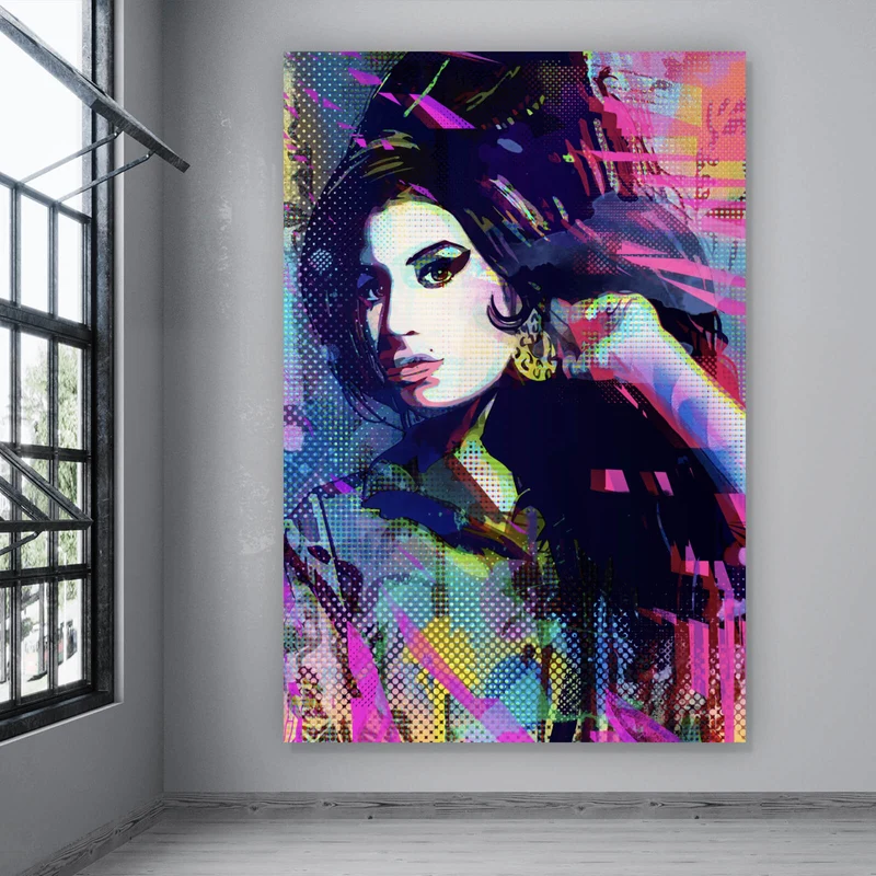 Leinwandbild Amy im Raster Pop Art Stil Hochformat