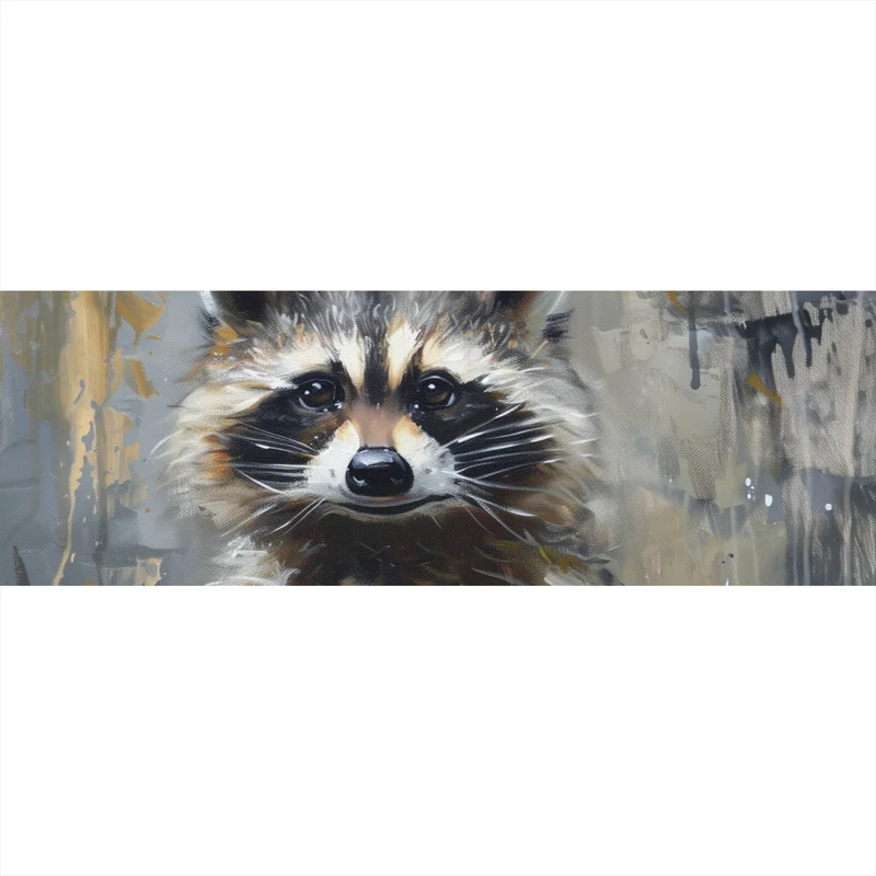Leinwandbild Waschbär mit Toilettenpapier Panorama