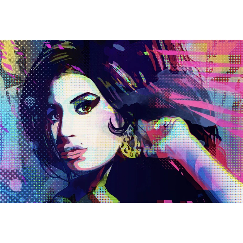 Poster Amy im Raster Pop Art Stil Querformat