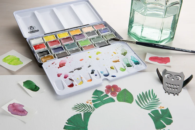 Scatola in metallo vuota per acquerello Schmincke AKADEMIE Aquarell – 24 godet interi