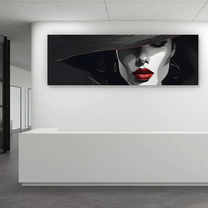 Acrylglasbild Elegantes Frauengesicht Grafikdesign Panorama