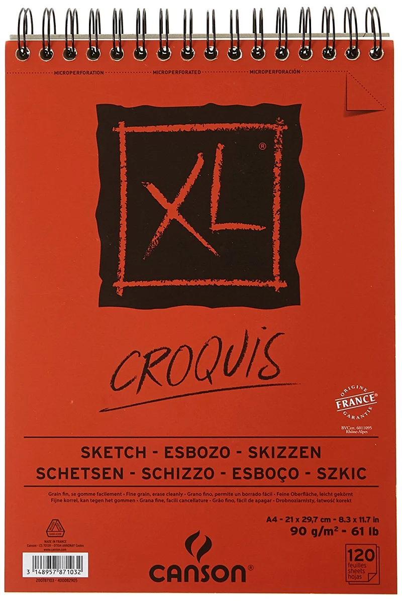 CANSON XL Croquis μπλοκ σχεδίου 90 g/m² A3 - 120 φύλλα, σπιράλ επάνω