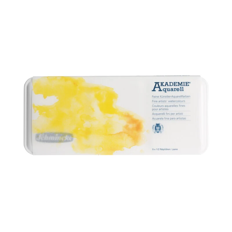 Akvarelne barve Schmincke AKADEMIE Aquarell v plastični škatlici – 9 x 1/2 posodice