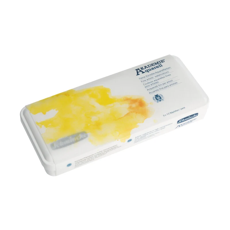 Akvarelne barve Schmincke AKADEMIE Aquarell v plastični škatlici – 9 x 1/2 posodice