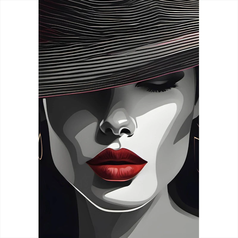Poster Elegantes Frauengesicht Grafikdesign Hochformat