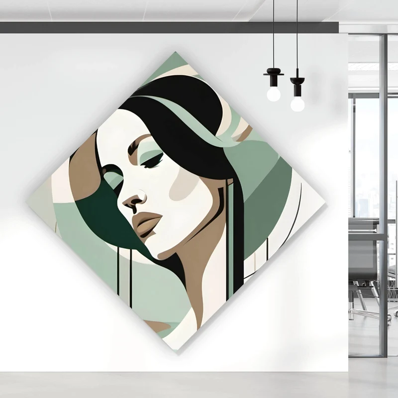 Aluminiumbild Abstrakt geformte Frau No.2 Raute