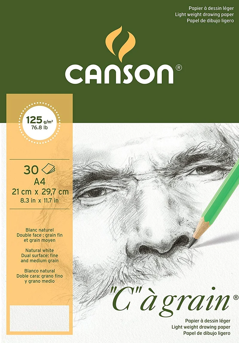 Skicár CANSON C a grain 125 g/m² A3 - 30 listov, jemnozrnný lepený