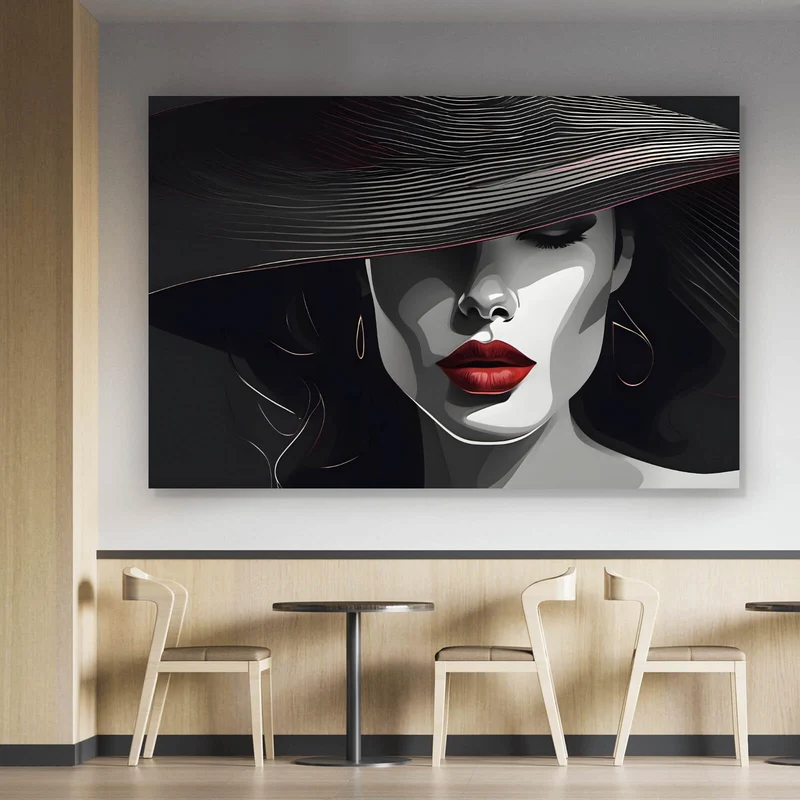 Acrylglasbild Elegantes Frauengesicht Grafikdesign Querformat