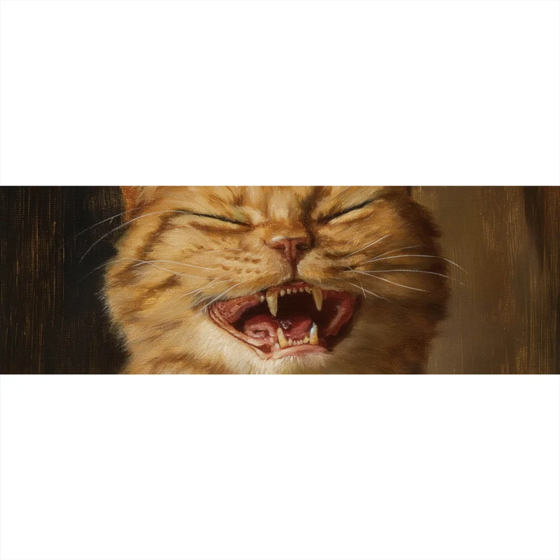 Poster Katze mit Burger Zeichenstil Panorama