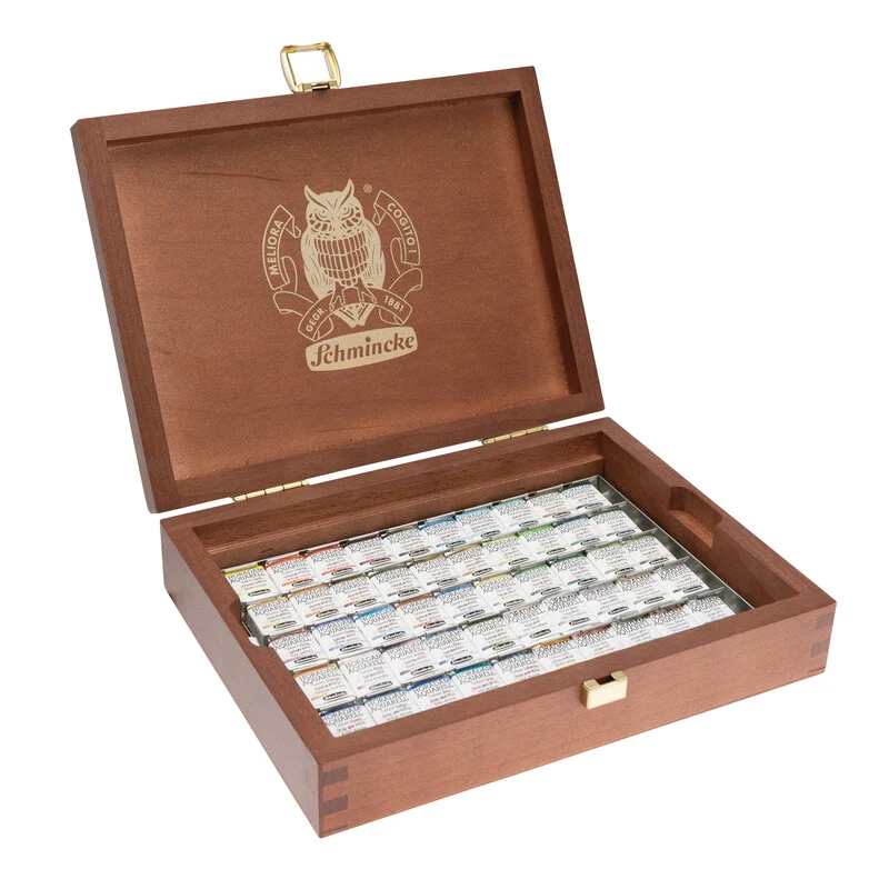 Leseni set akvarelnih barv Schmincke HORADAM Super Granulation – 50 × 1/2 posodice