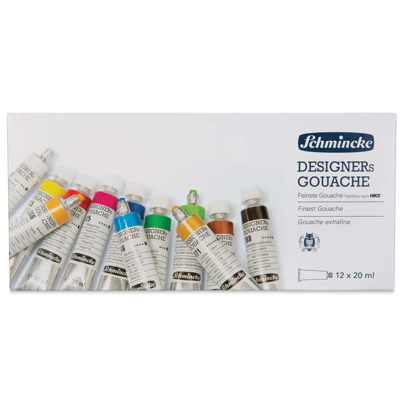 Gvašové farby Schmincke DESIGNERs Gouache v kartónovom sete, 12 x 20 ml