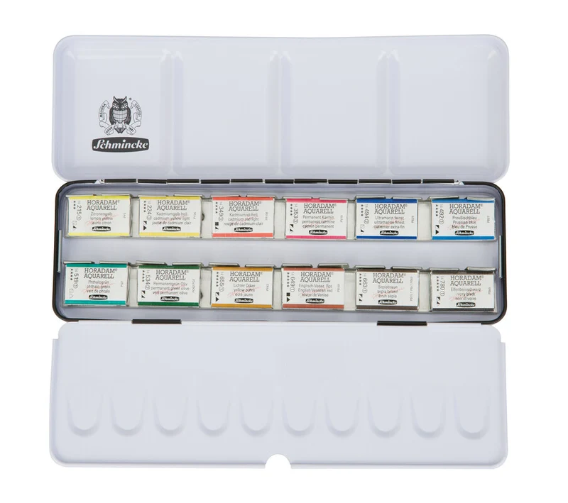 Schmincke HORADAM metalni akvarel set, 12 cijelih posudica