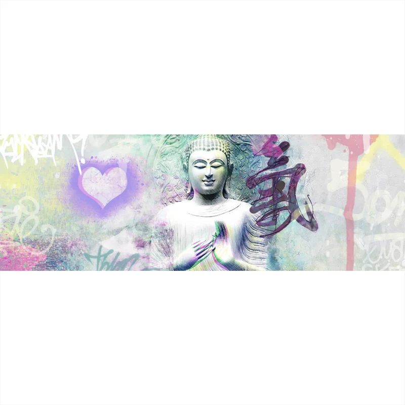 Aluminiumbild Buddhafigur im Pop Art Stil Panorama