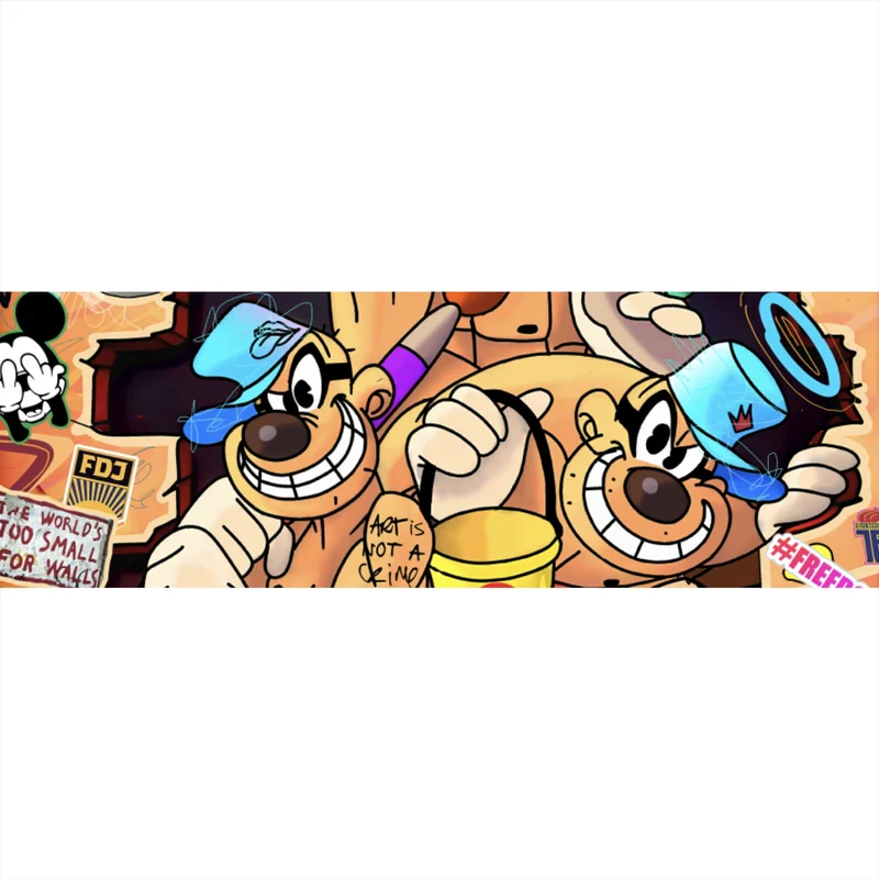 Leinwandbild Collage Comicfiguren Pop Art Panorama
