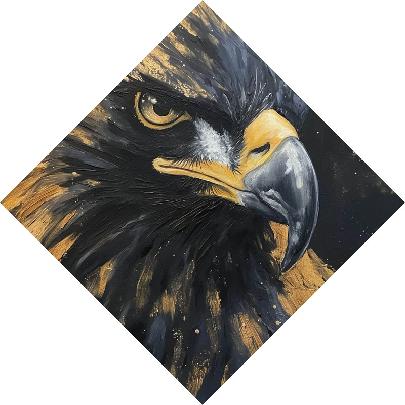 Leinwandbild Abstraktes Portrait eines Raubvogels Raute