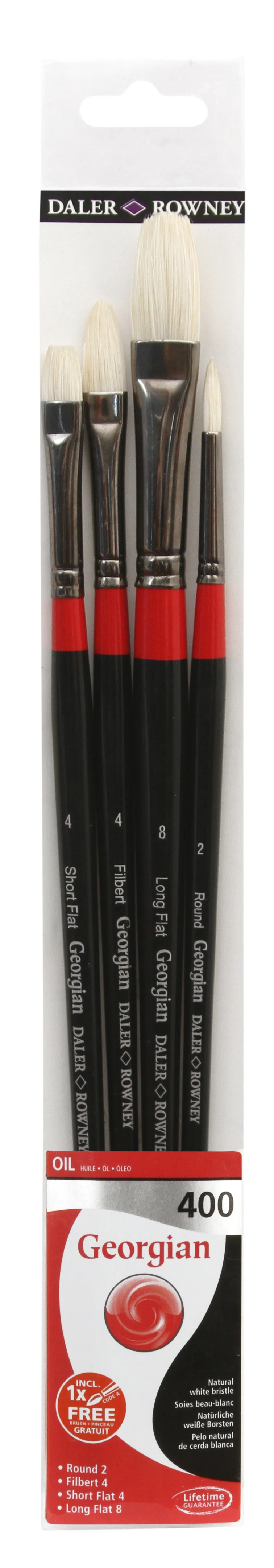 DALER ROWNEY D&R Georgian 400 set kistova za ulje prirodne svinjske čekinje 4 kom