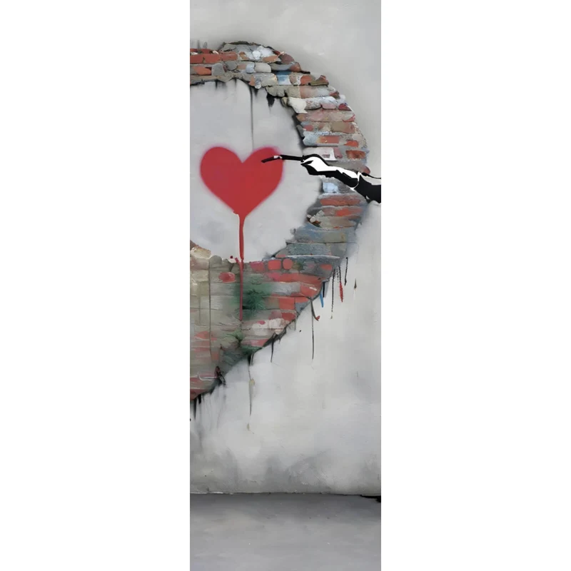Poster Banksy großes Herz Street Art Panorama Hoch