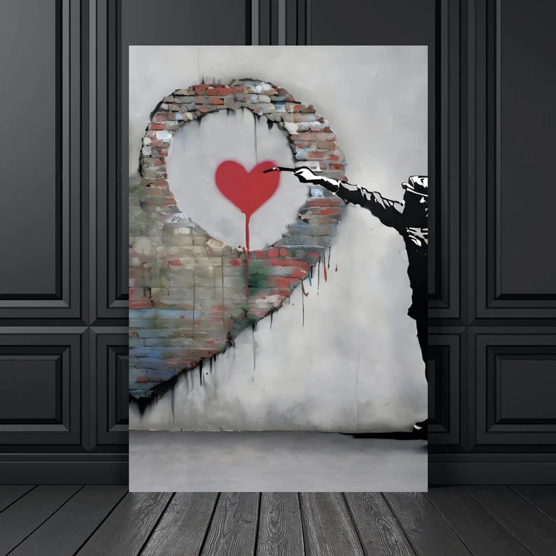 Poster Banksy großes Herz Street Art Hochformat