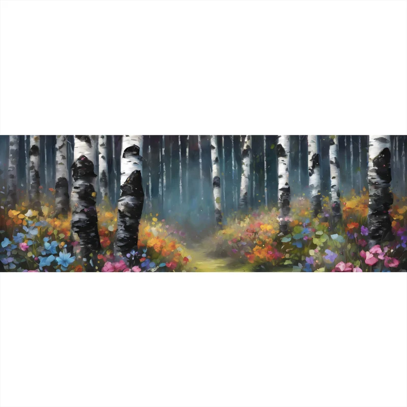 Aluminiumbild gebürstet Malerischer Wald Abstrakt Panorama